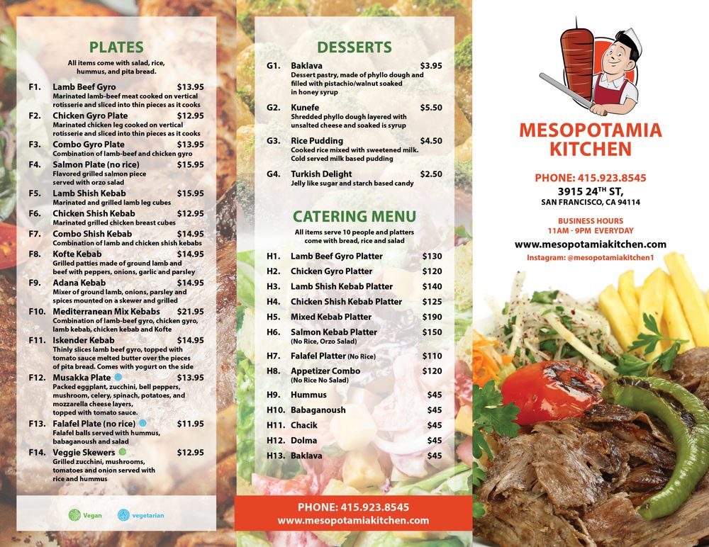 Mezopotamya Mutfak-Menü